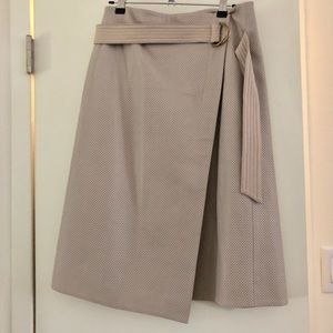 Tory Burch Gray Perforated Leather Skirt